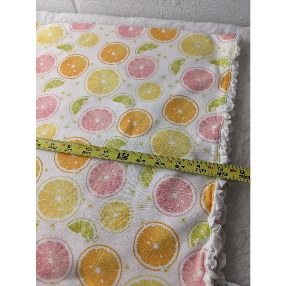 Gymboree Slice of Summer 2002 Blanket Citrusy Oranges Lemons Limes Ruffle Pink R